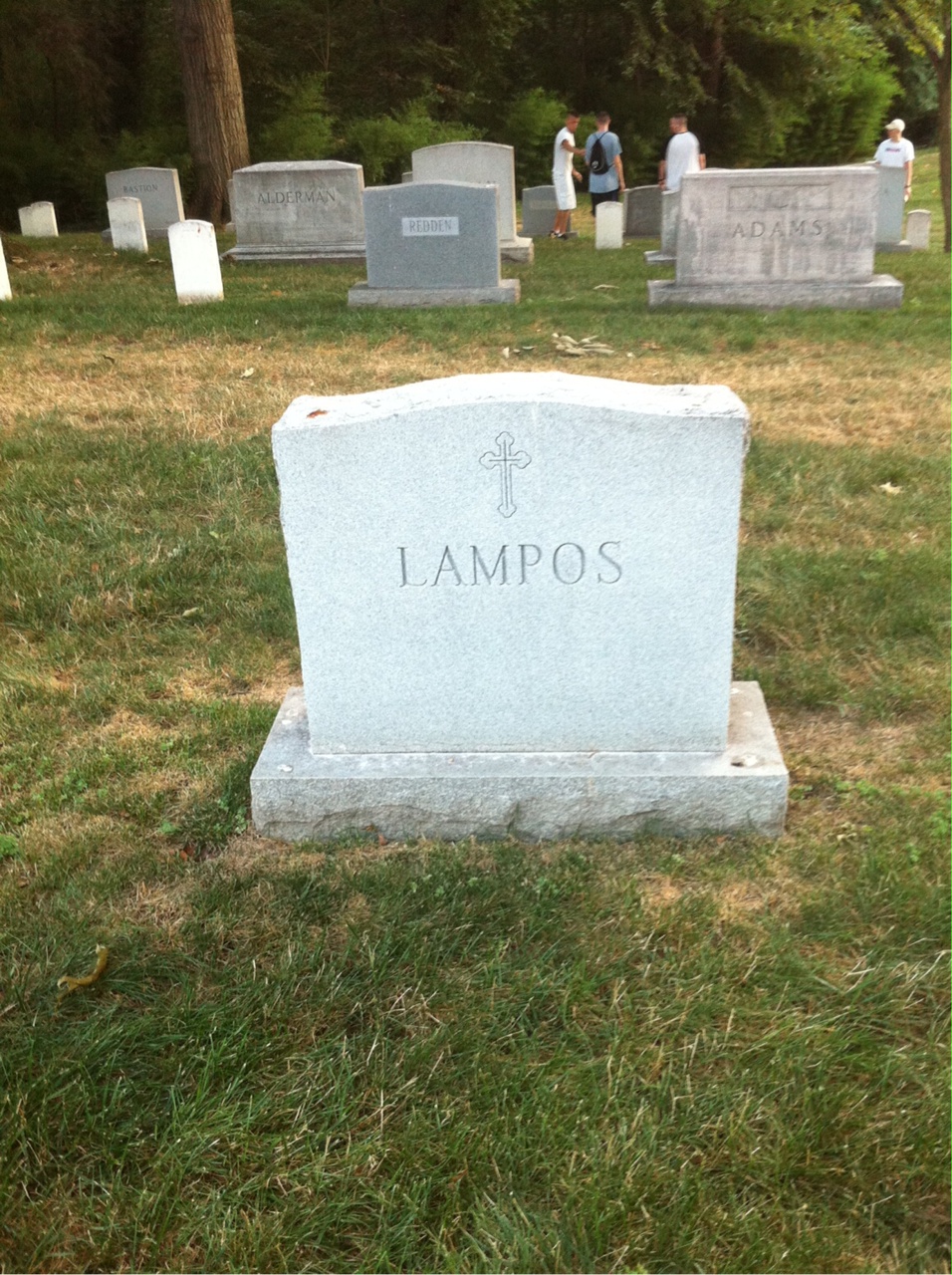 Back of headstone — Nicholas Lampos