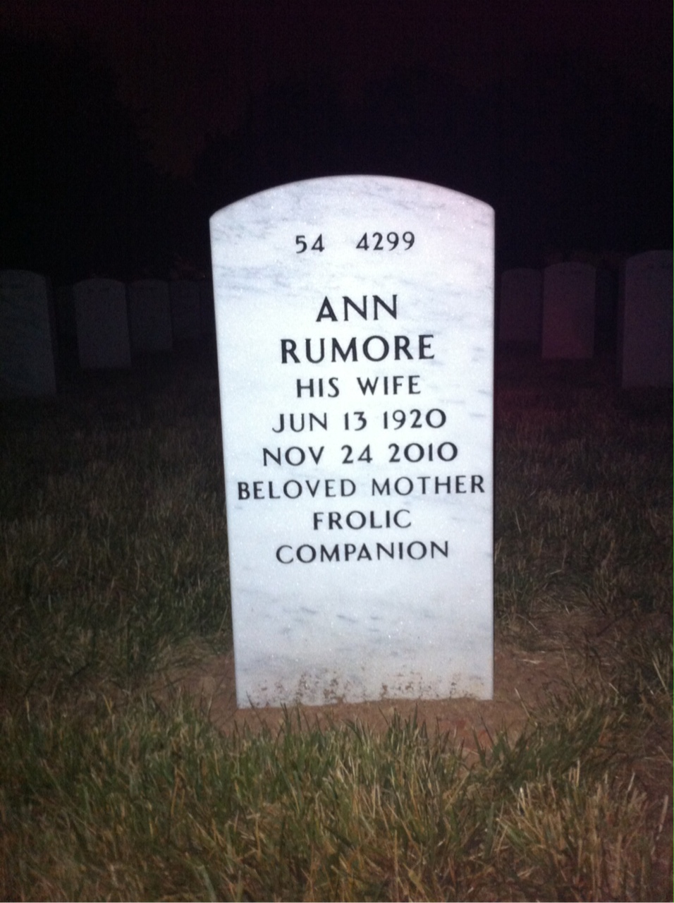 Back of headstone — Gerard Clarke