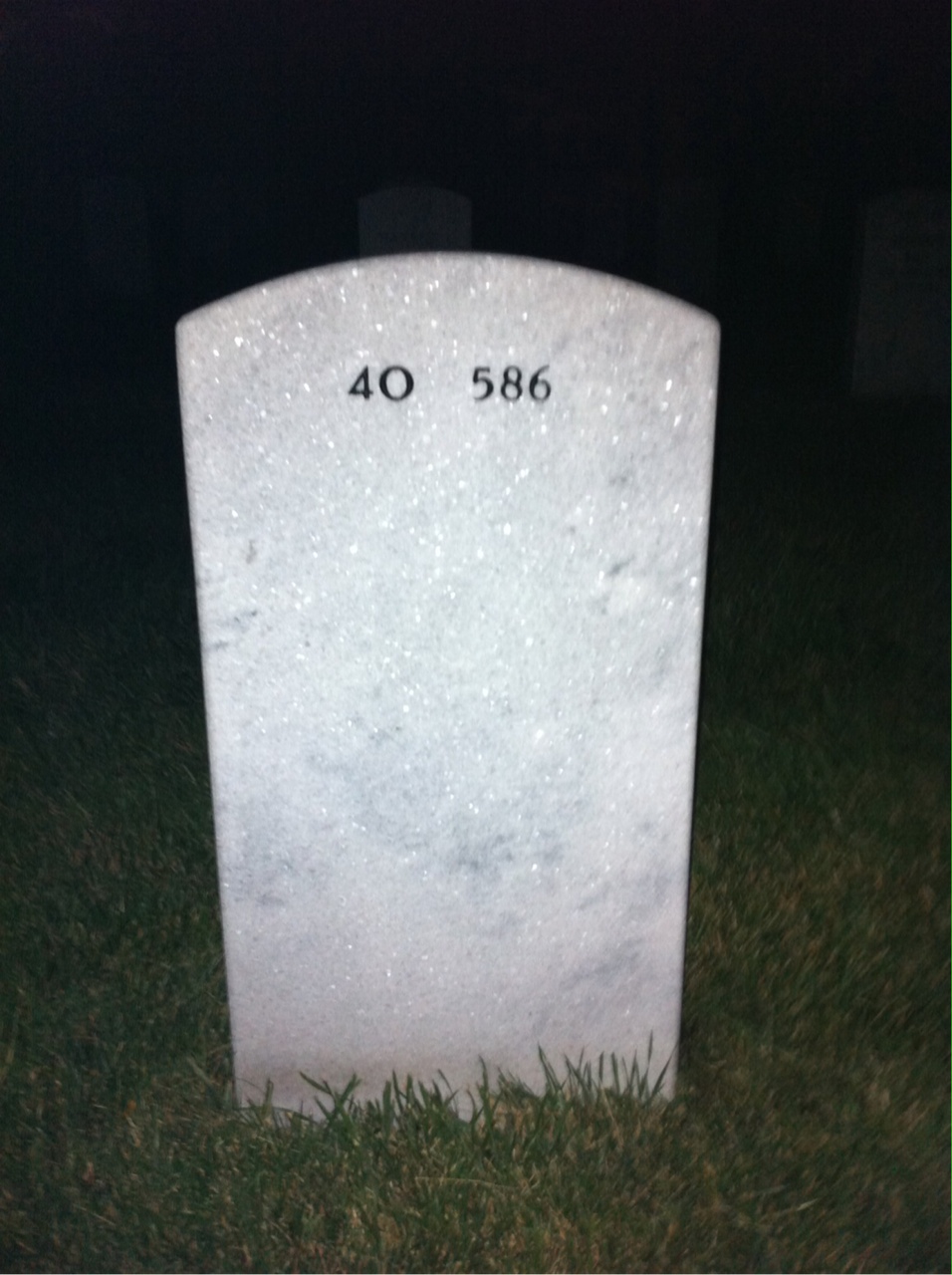 Back of headstone — Anthony Curtis