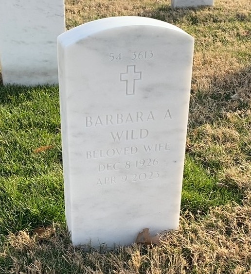 Back of headstone — Edward Wild