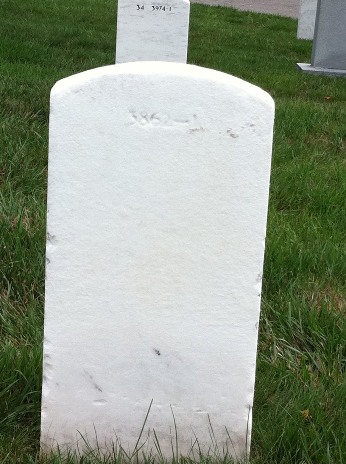 Back of headstone — William Mitchell