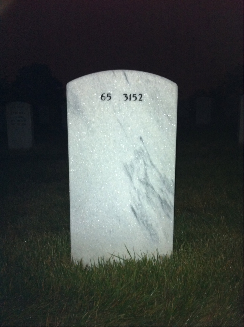 Back of headstone — William Muller