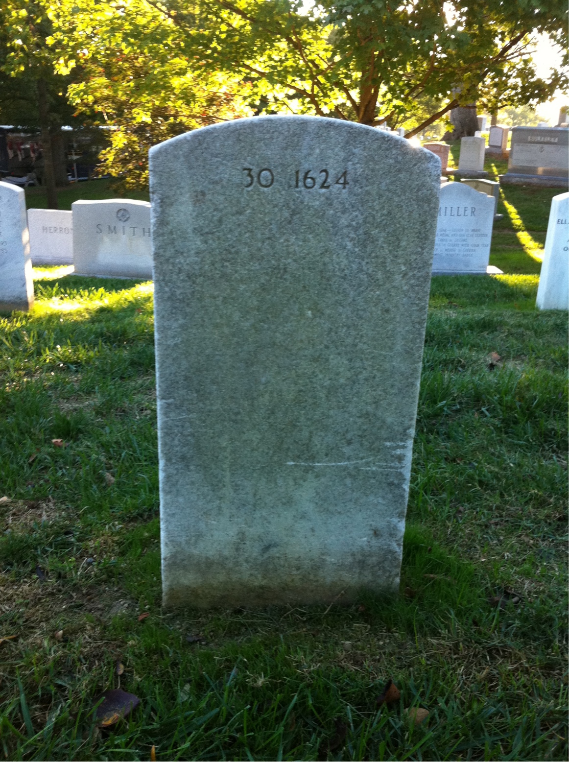 Back of headstone — Robert Mock