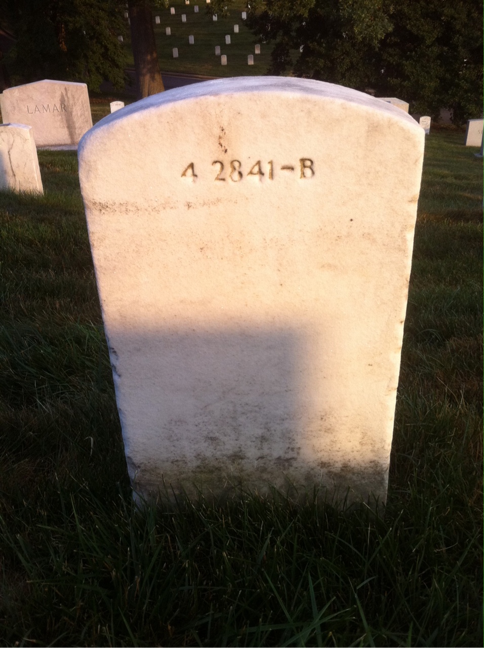 Back of headstone — Elvira Baker
