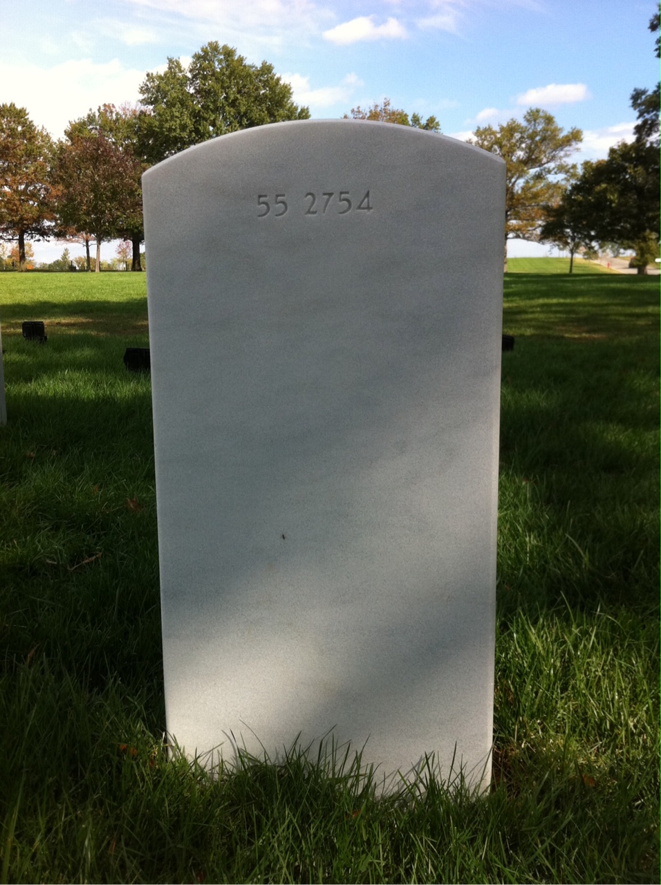 Back of headstone — James Ball