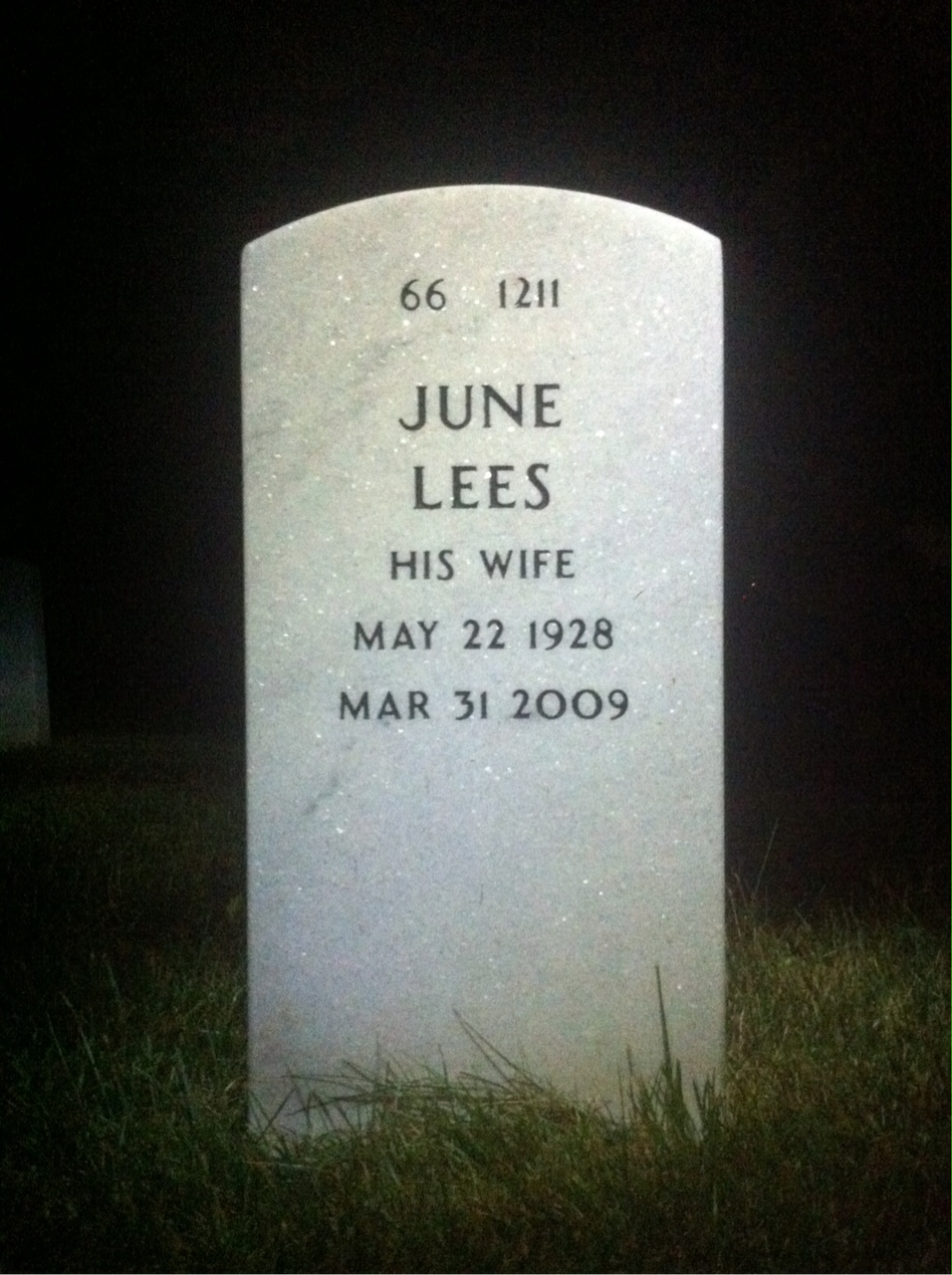 Back of headstone — Calvin Parker