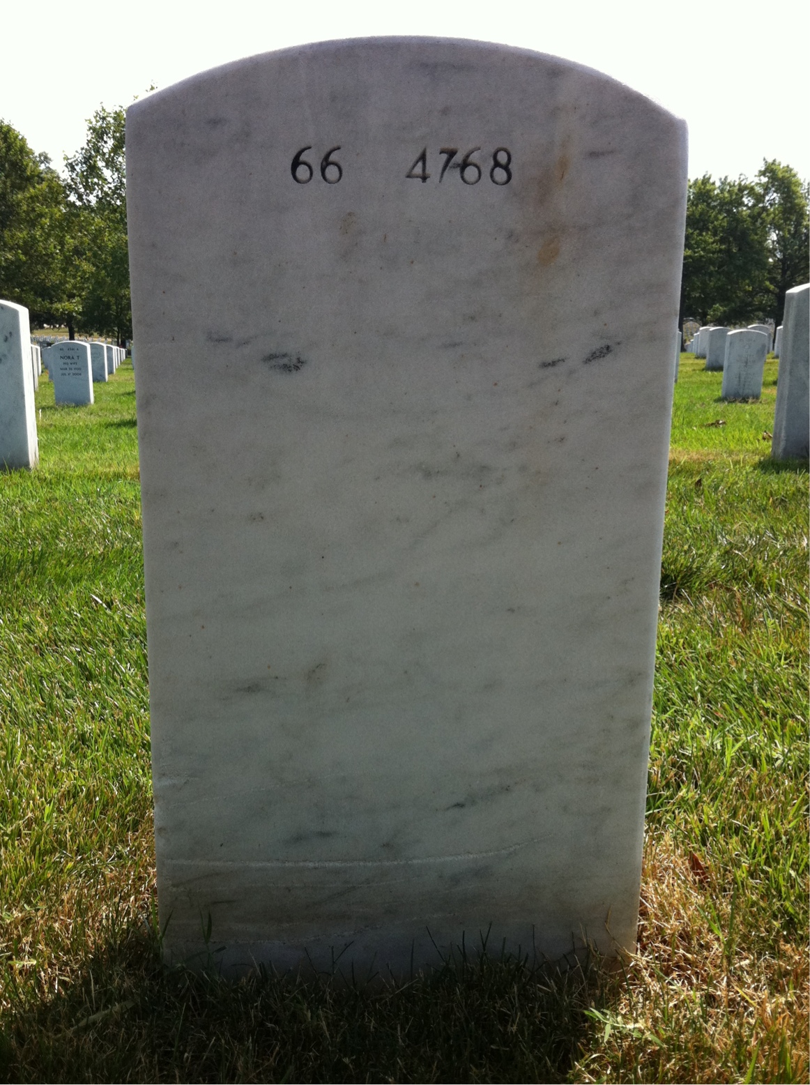 Back of headstone — Howard Jacobson