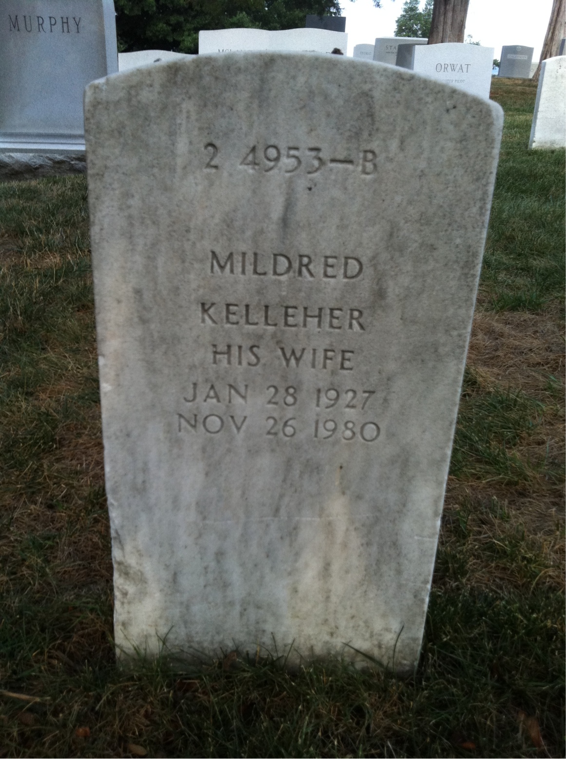 Back of headstone — Dale Crittenberger