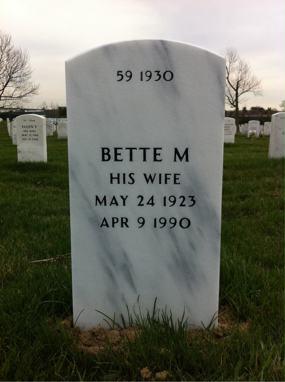 Back of headstone — George Peery