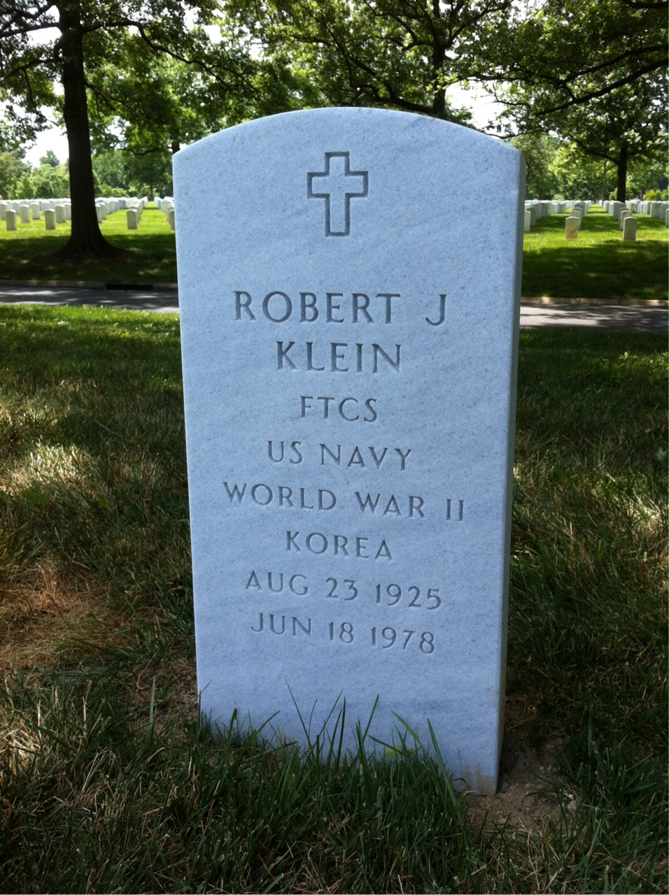 Headstone shared by 2 interments, including Robert Jennings Klein