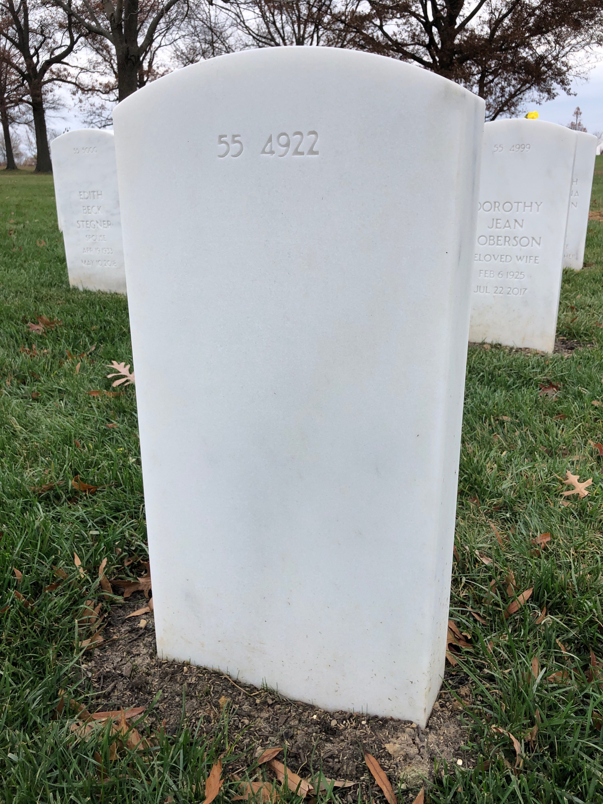 Back of headstone — Carol Morehouse