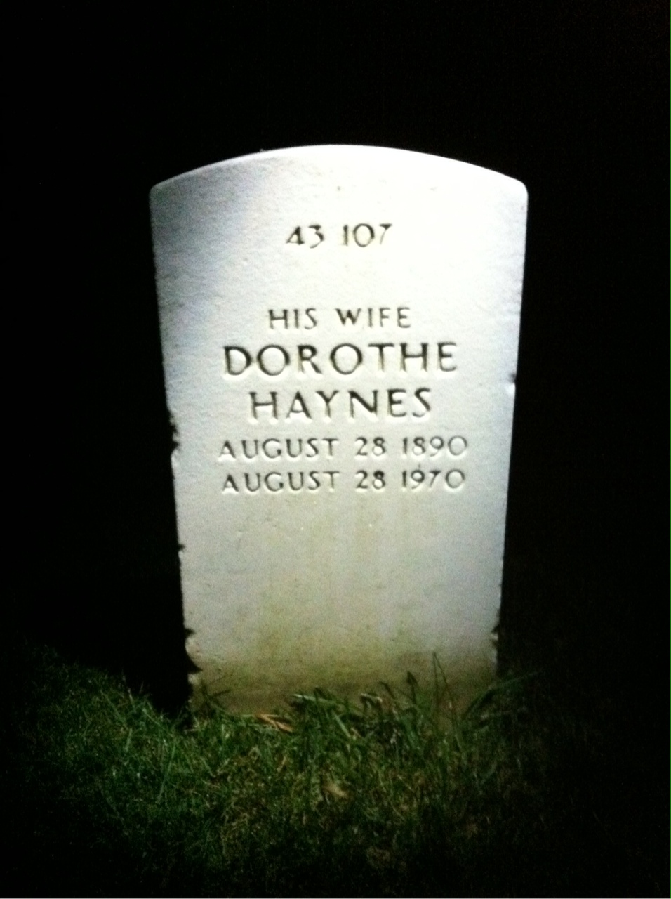 Back of headstone — Ralph Miller