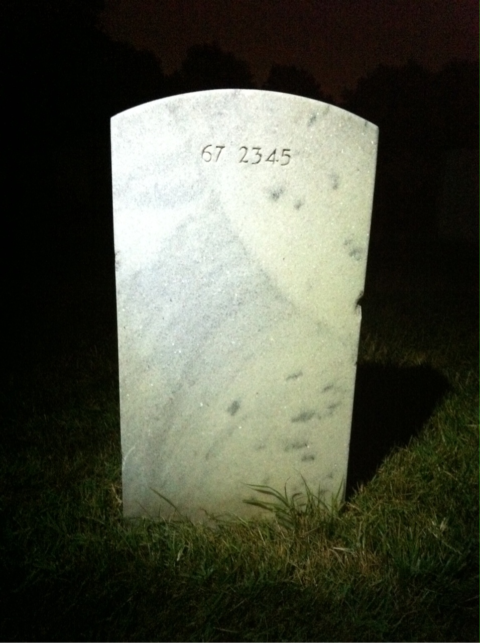 Back of headstone — William E Short