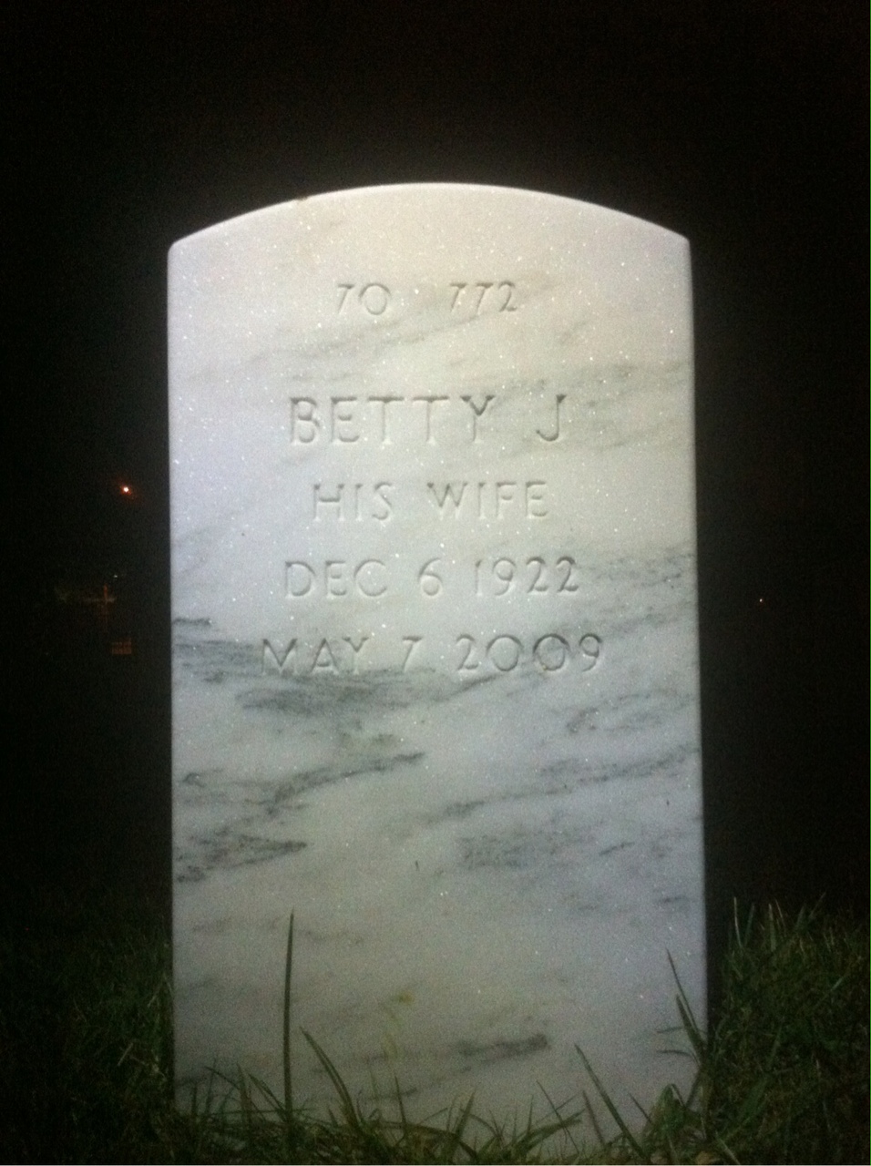 Back of headstone — John Bosmyer