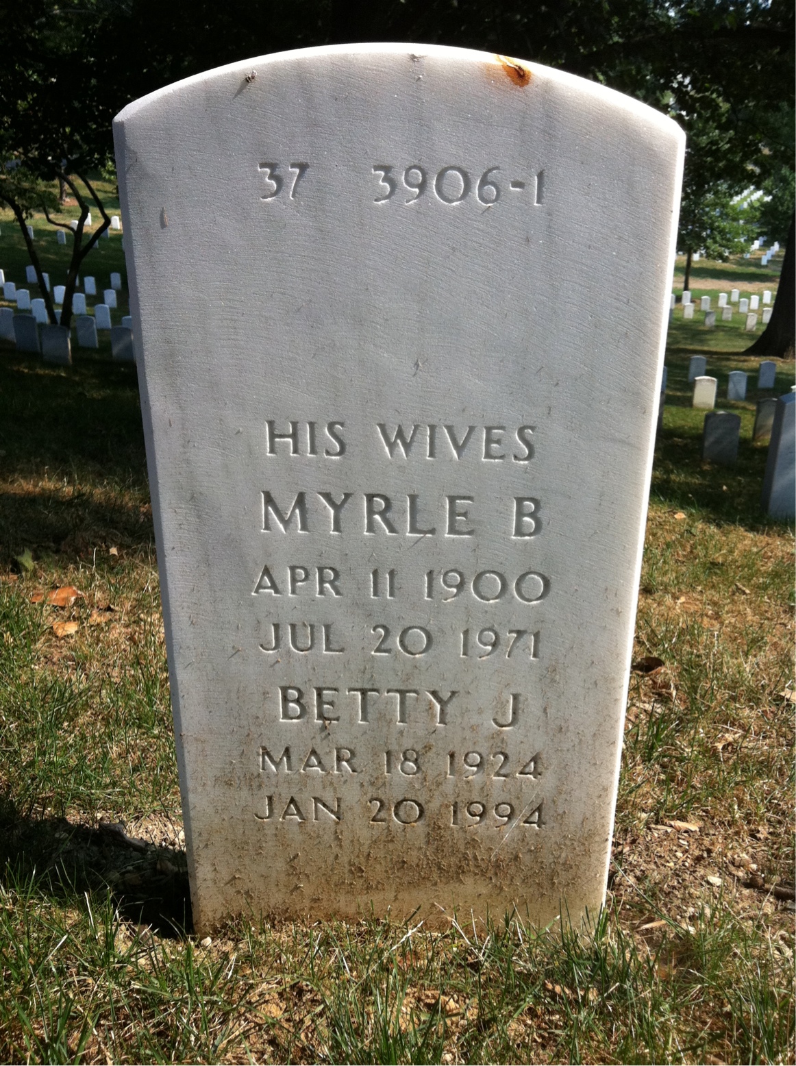 Back of headstone — William T Fitts