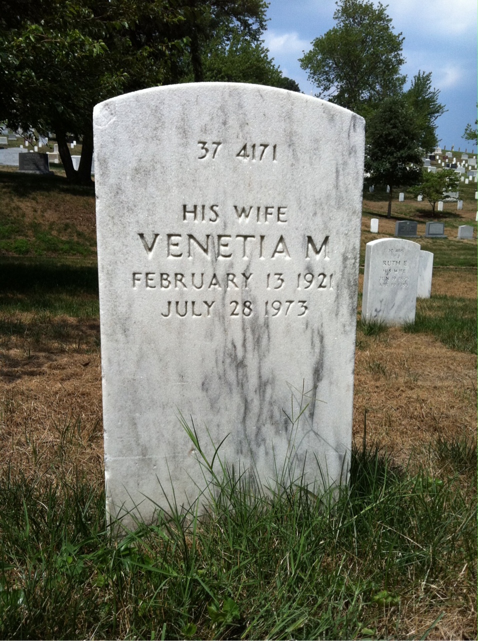 Back of headstone — James Baumbarger