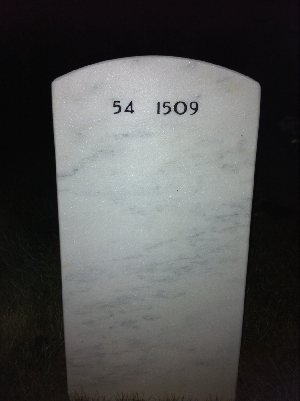 Back of headstone — William Byrd Saunders