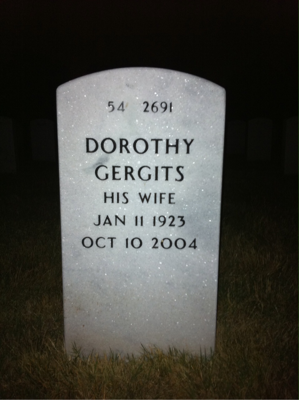 Back of headstone — Frank Walsh