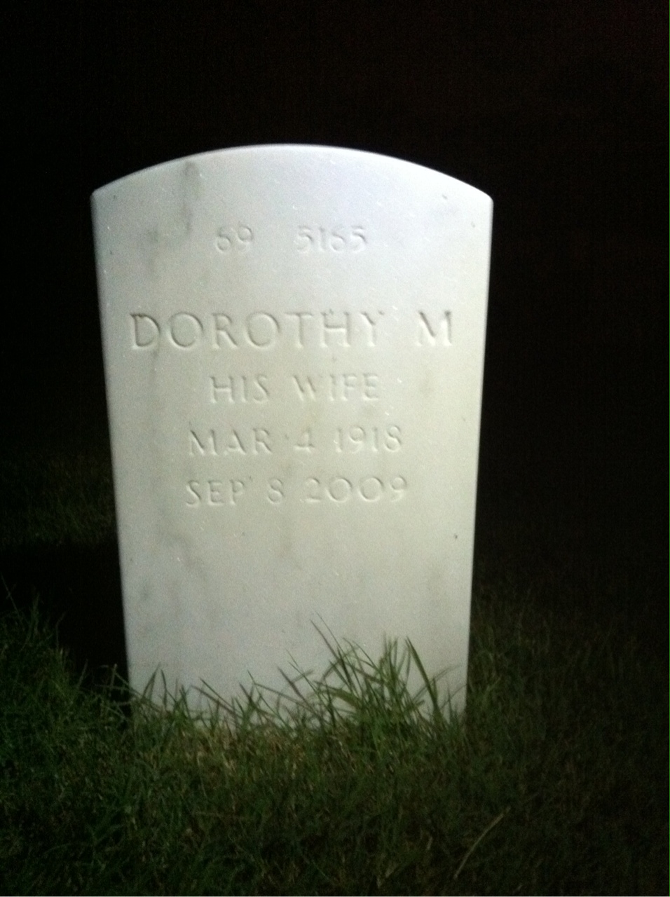 Back of headstone — Donald Dugan