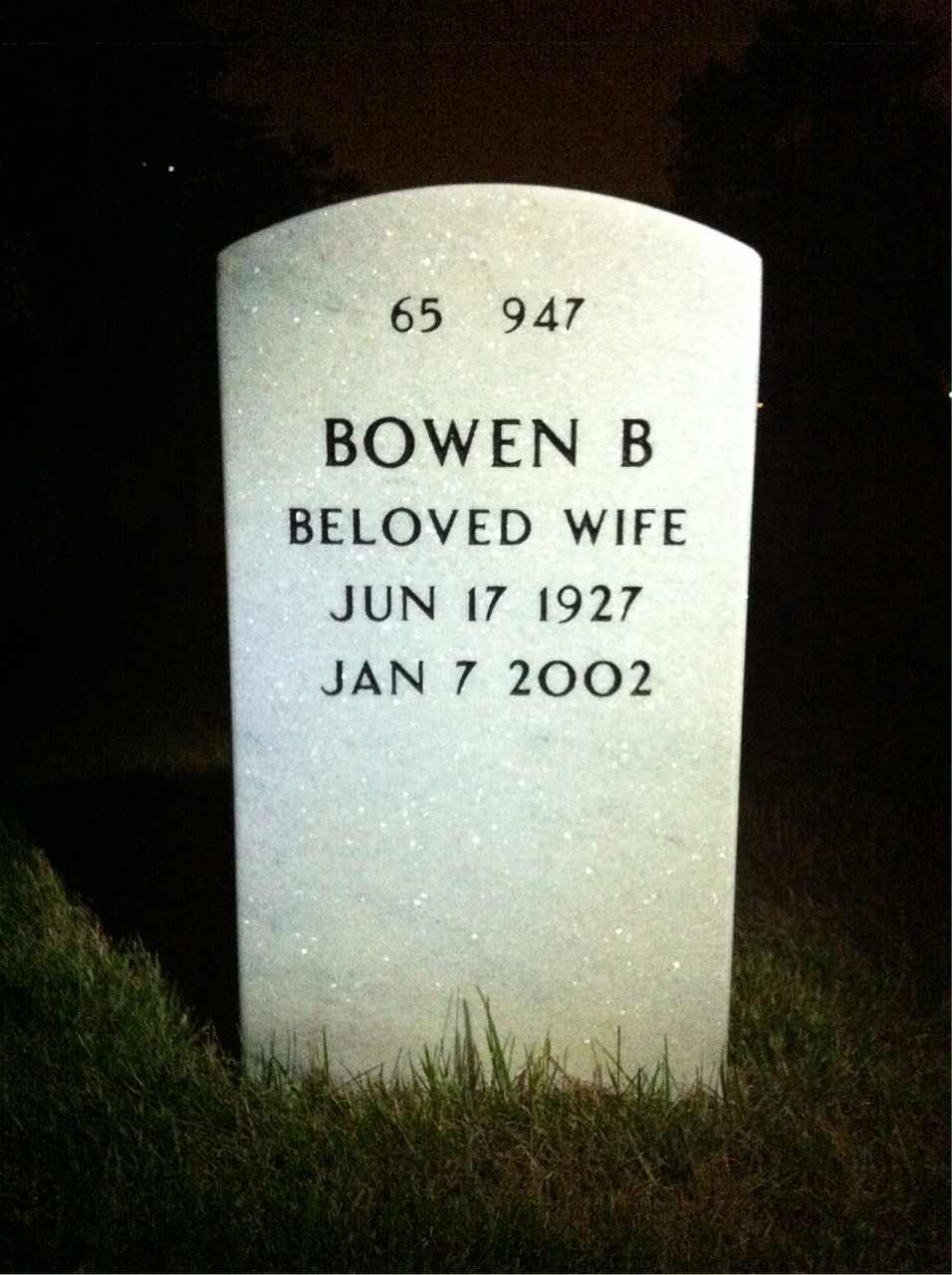Back of headstone — Harry Padbury