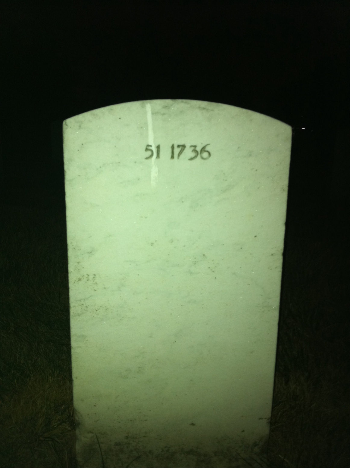 Back of headstone — Rena Adams