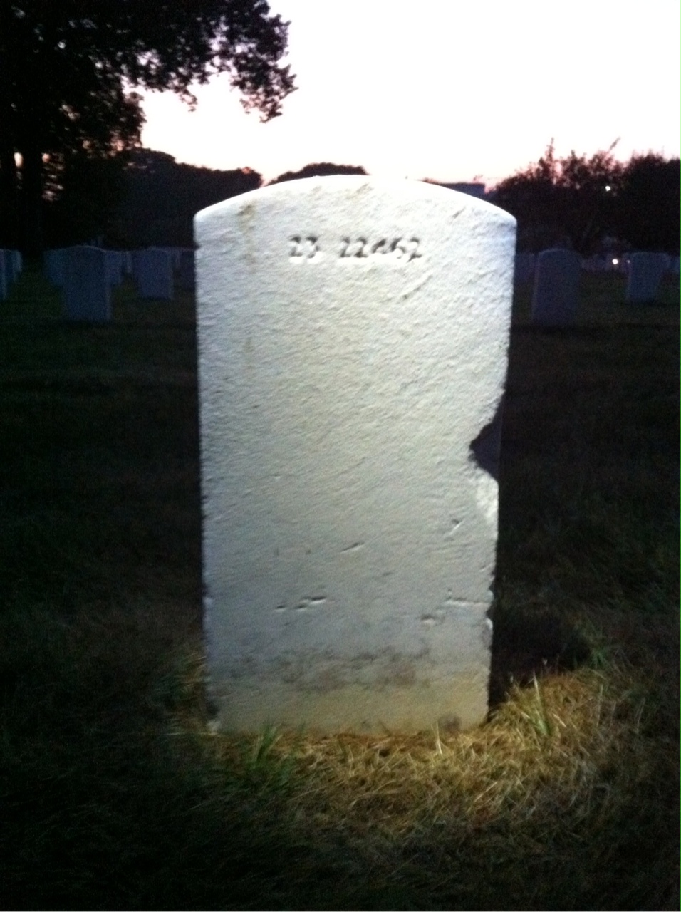 Back of headstone — George Morris