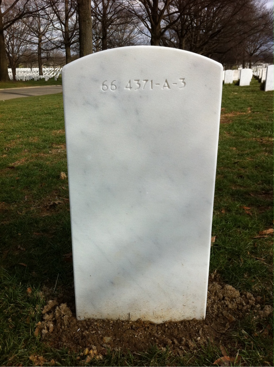 Back of headstone — William L Richards
