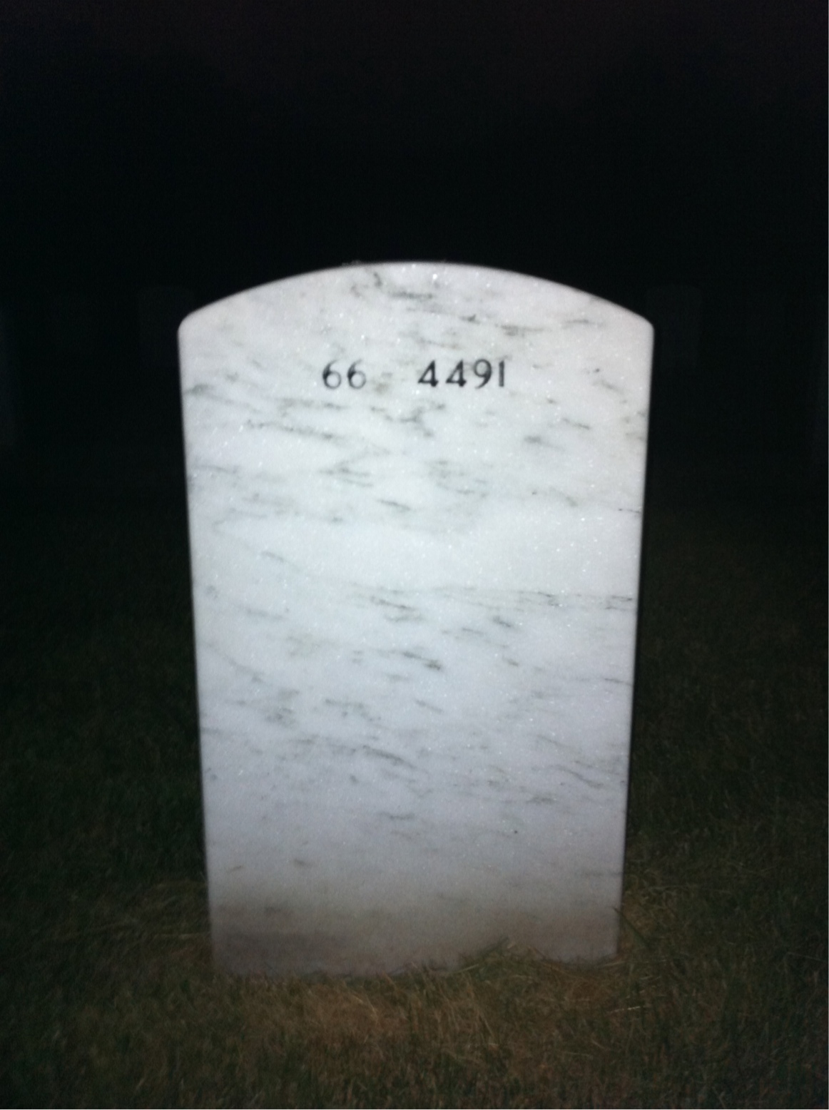 Back of headstone — Randall Oler