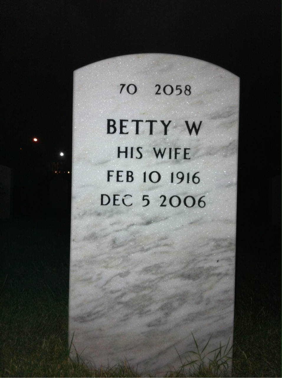 Back of headstone — James Evans