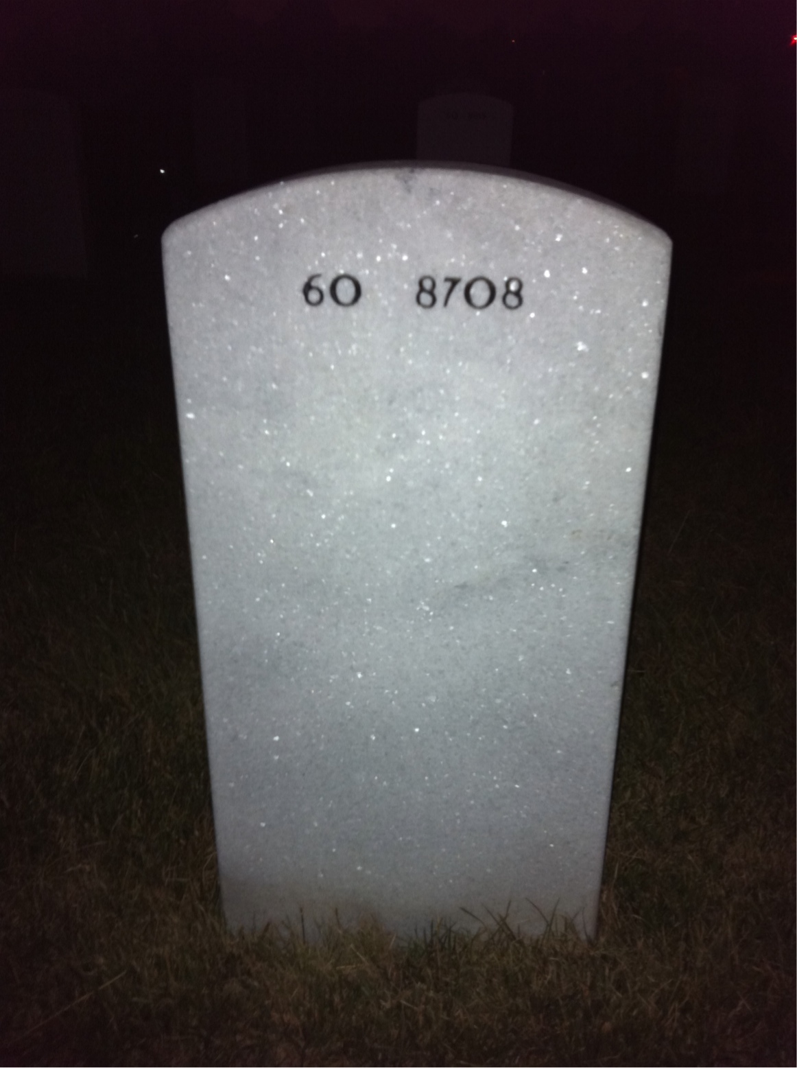 Back of headstone — Bobby Baker