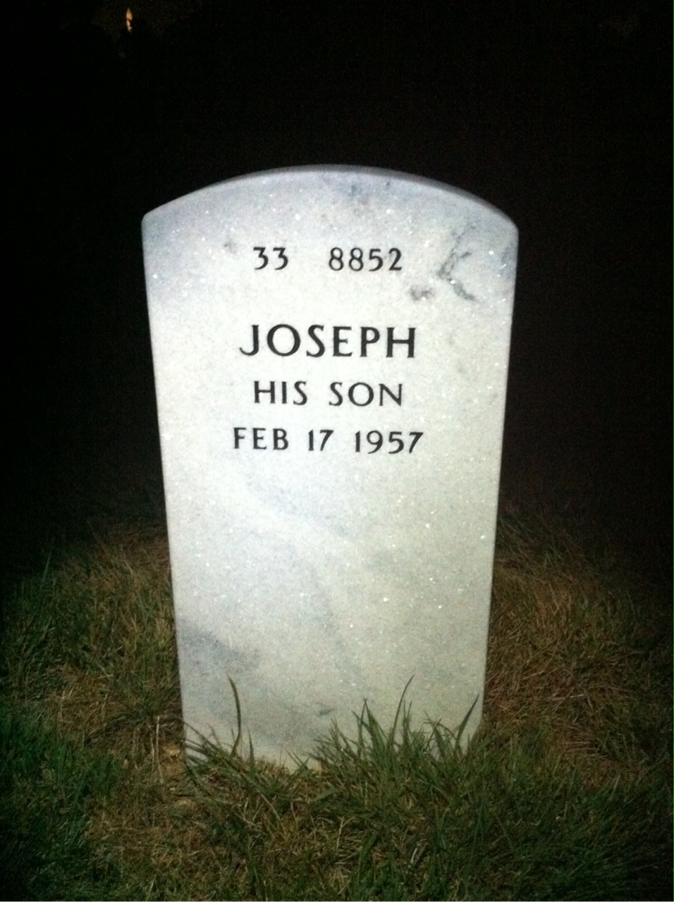 Back of headstone — Frederick Shay