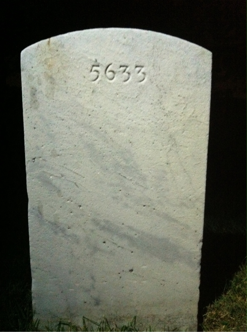 Back of headstone — John Adkins