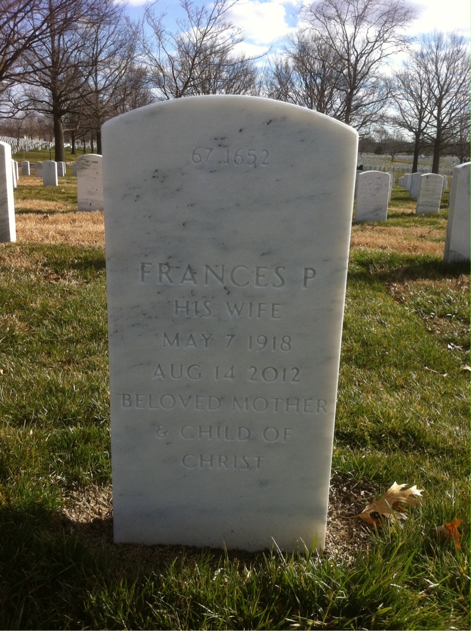 Back of headstone — Joseph Bailey
