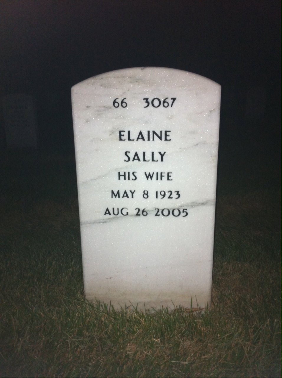 Back of headstone — Austin Wagner
