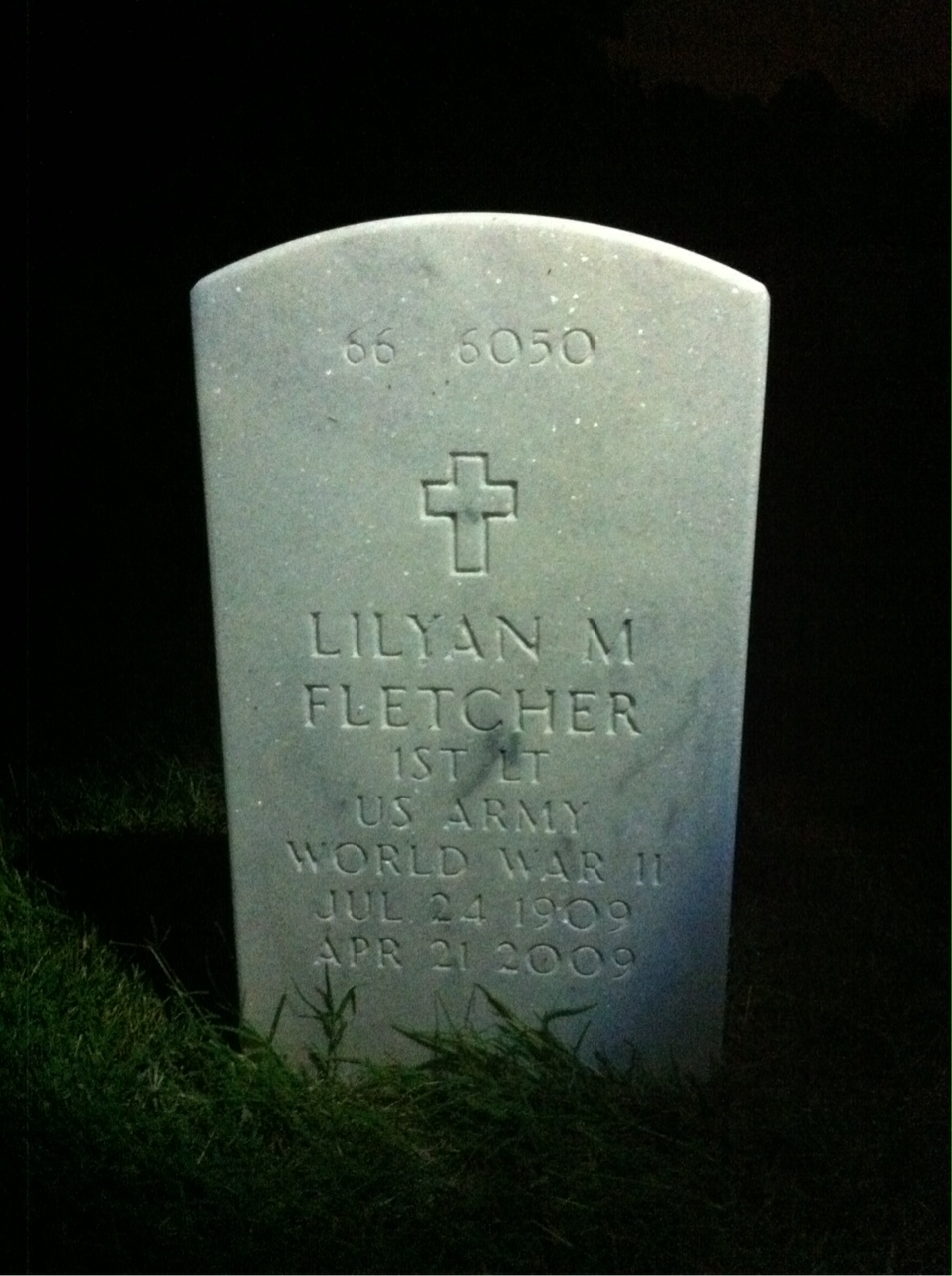 Back of headstone — Arthur Fletcher