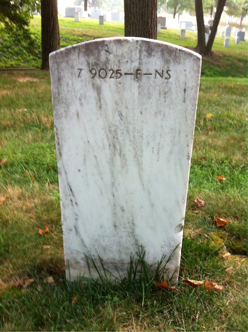Back of headstone — George Monell