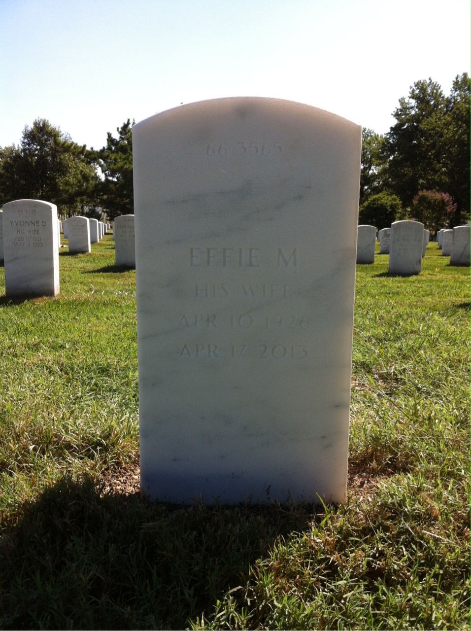 Back of headstone — George Mcclung