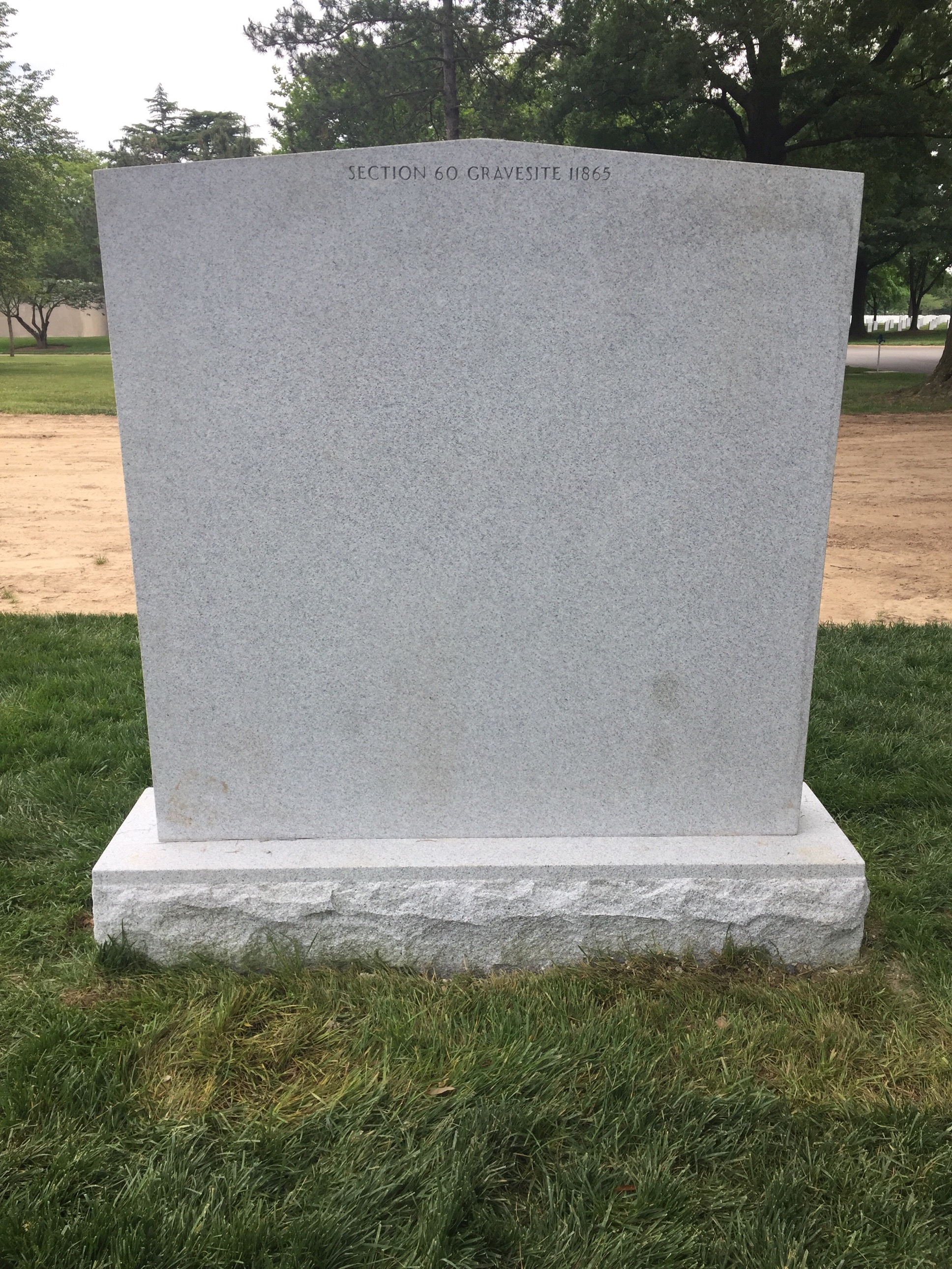 Back of headstone — Merlin Allen