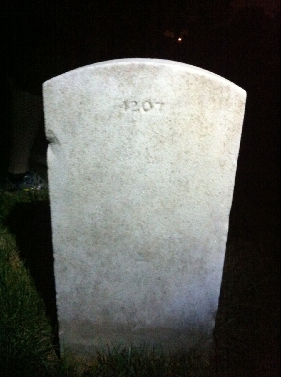 Back of headstone — Hugh Monte