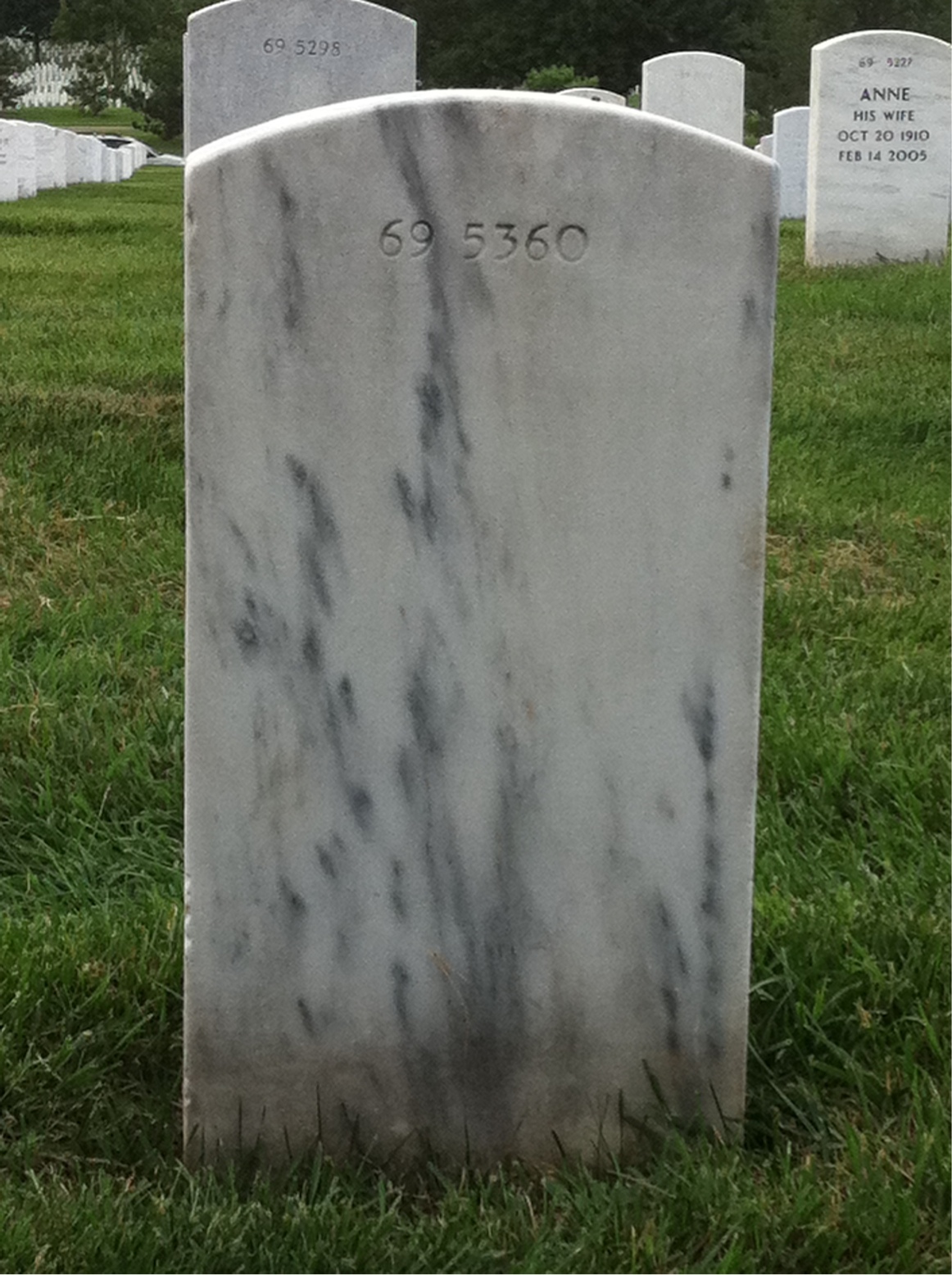 Back of headstone — Martin Alward