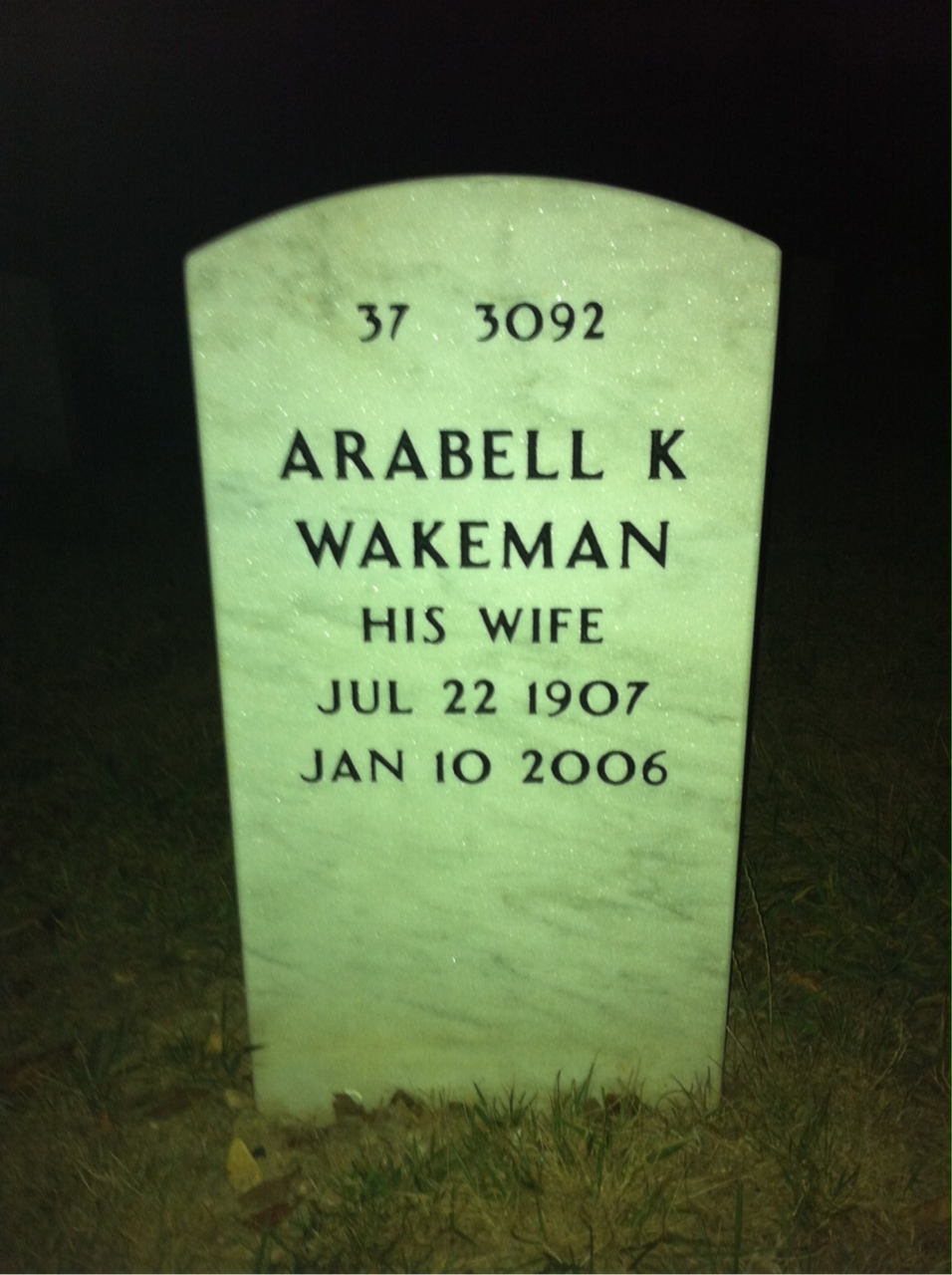 Back of headstone — Frank Decker