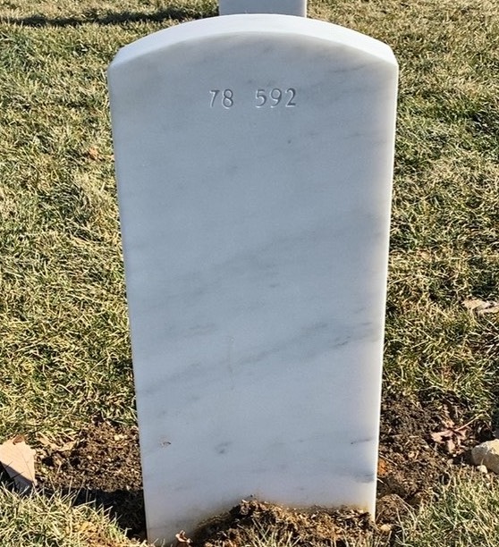 Back of headstone — Glenn Baumgartner