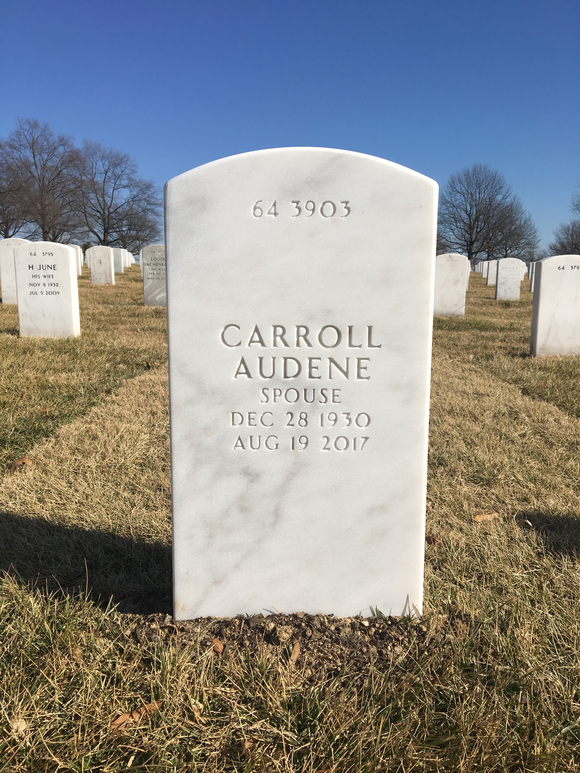 Back of headstone — Bennie Mann