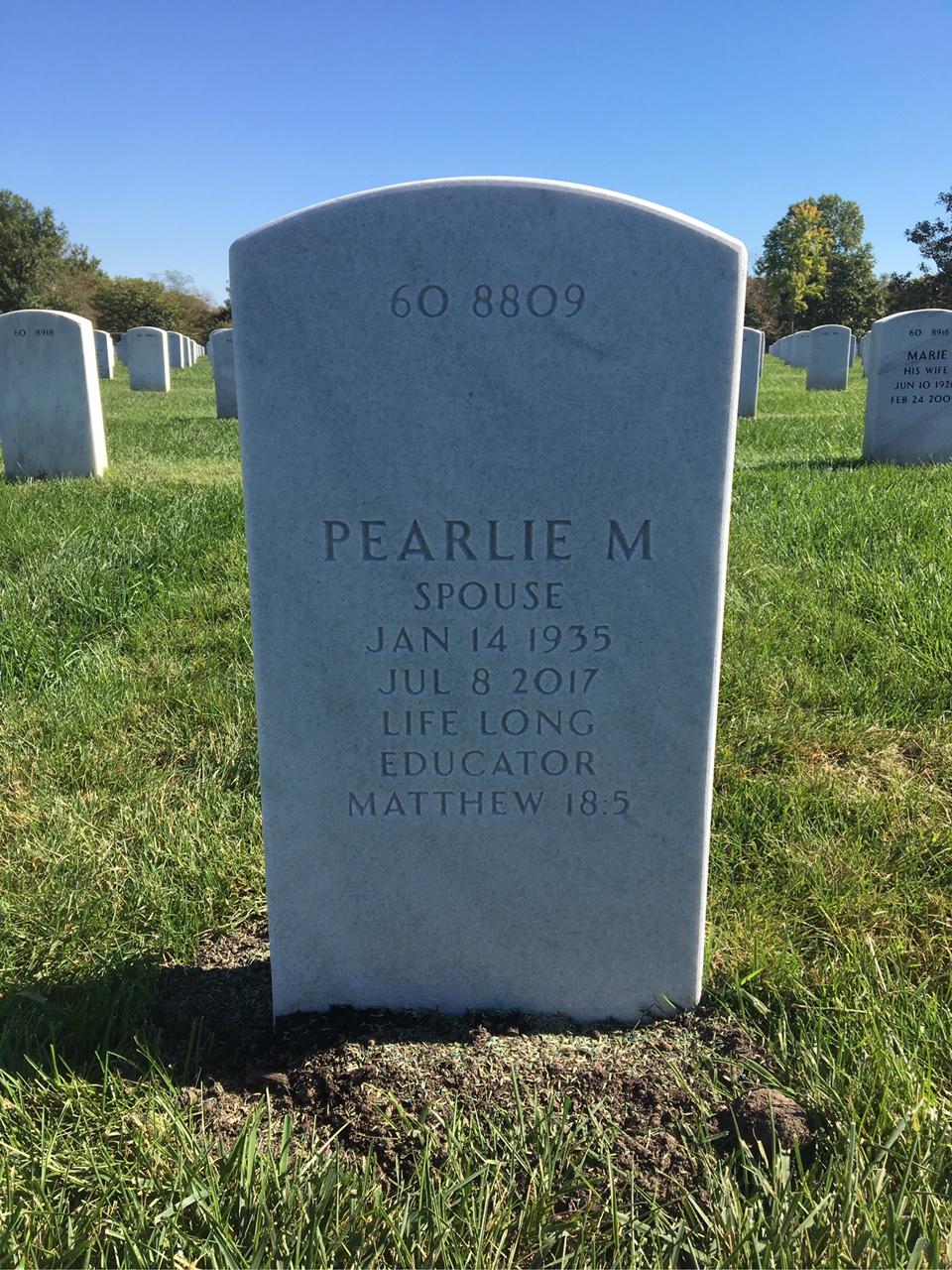 Back of headstone — Willie Thomas