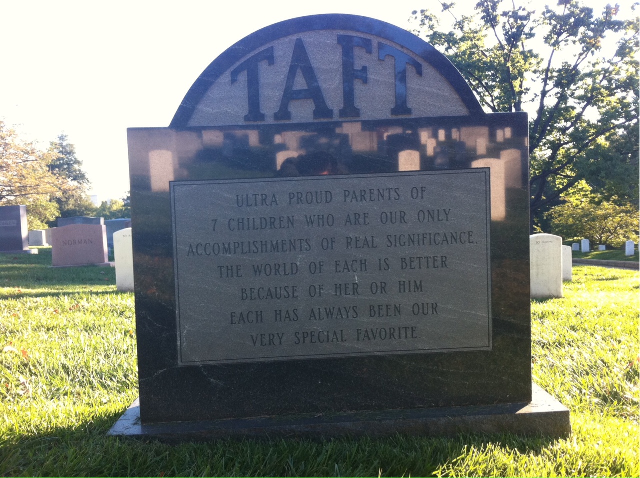 Back of headstone — Leonard Taft