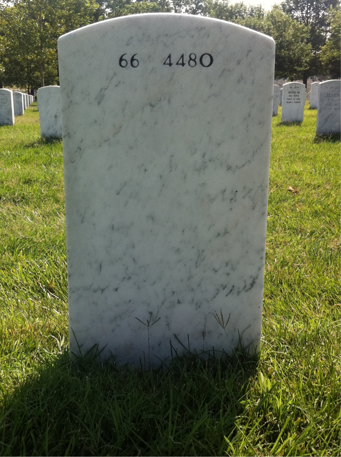 Back of headstone — Terence Carsten