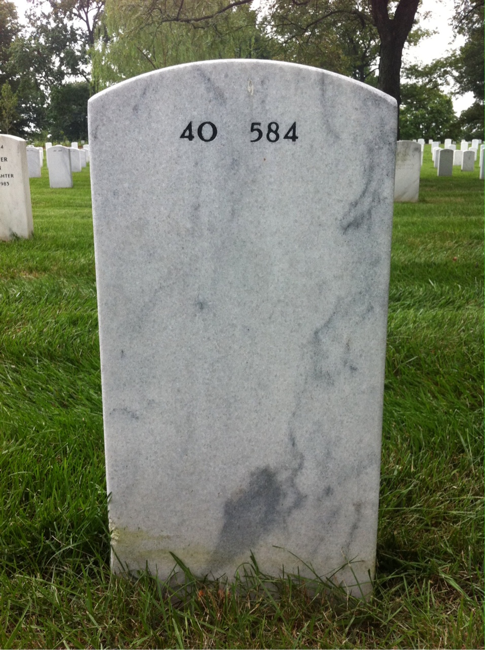 Back of headstone — Francis Blake