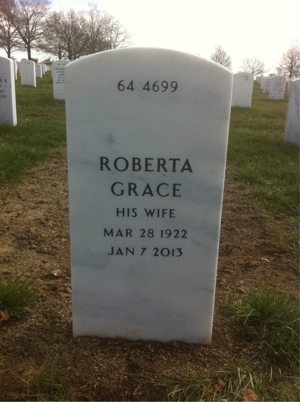 Back of headstone — William White