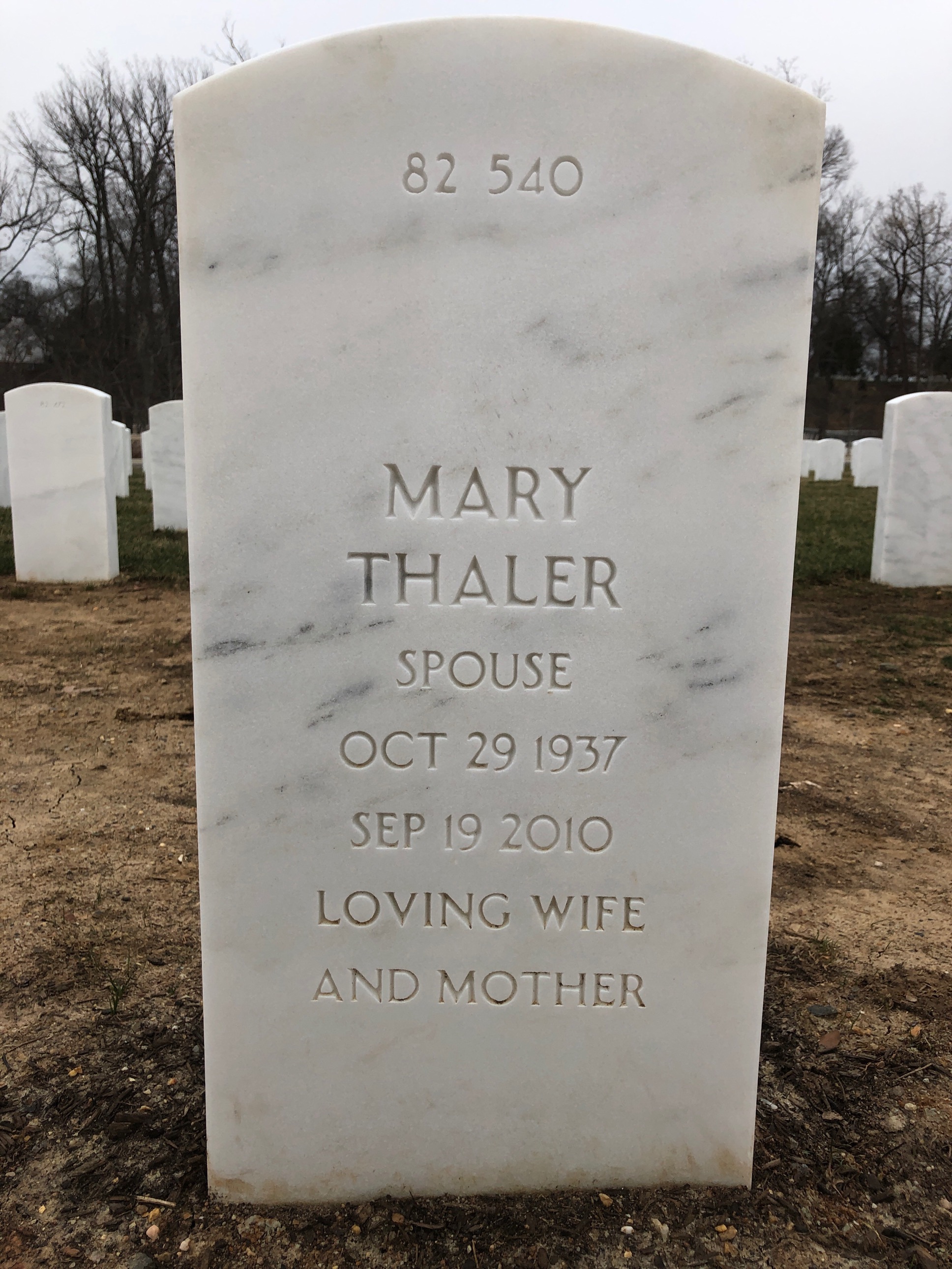 Back of headstone — Wilfrid Michael Keaton
