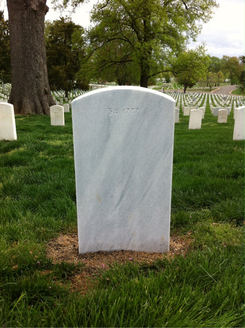 Back of headstone — David Allen